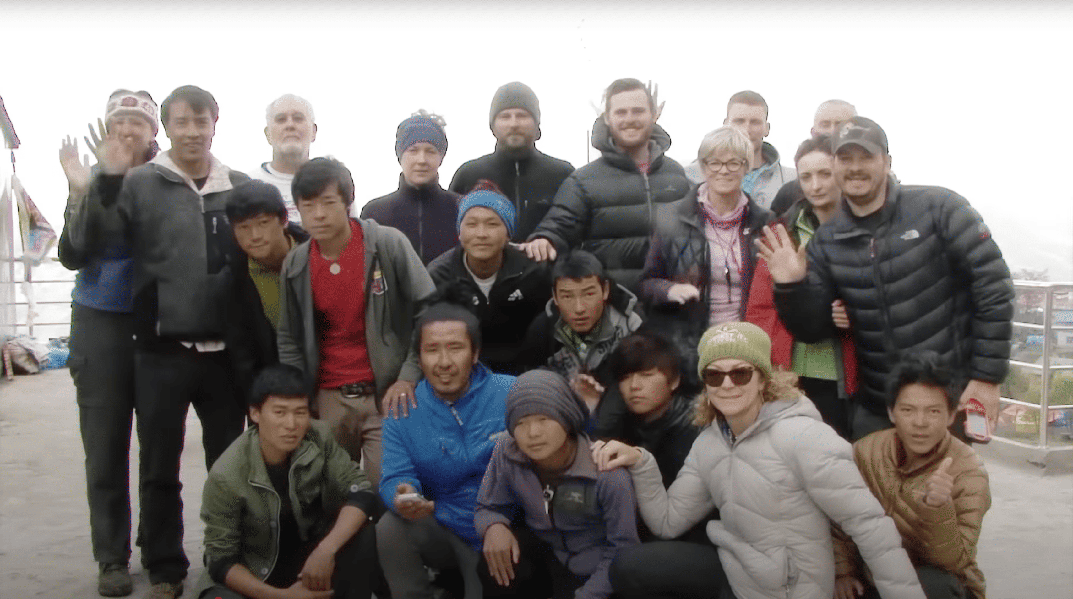 Group of travellers and local guides in Nepal